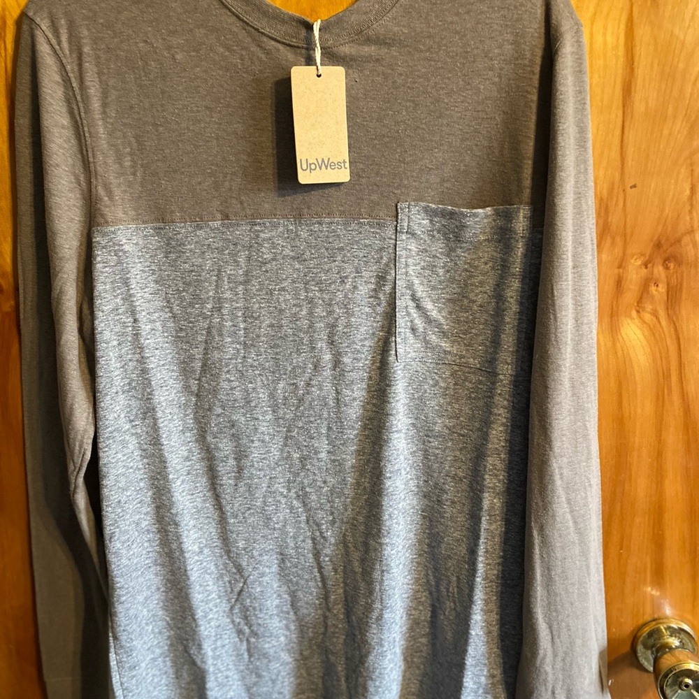 UpWest Gray and Tan Long Sleeve Tee
